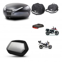 SHAD Maletas laterales + baul trasero accesorios herraje 3p montaje SH48 DARK GREY PREMIUM SC SH35 KIT-272688