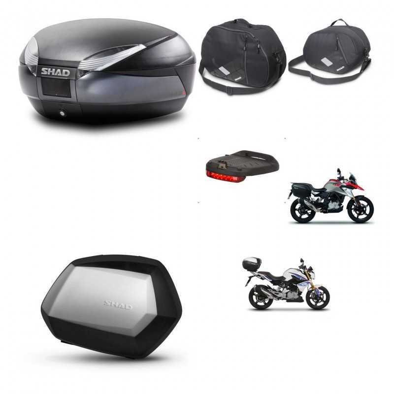 SHAD Side cases + rear trunk + accessories + 3p hardware + mounting hardware SH48 DARK GREY PREMIUM SC SH35 PREMIUM KIT-272688