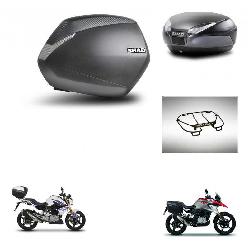 SHAD Rear trunk + side cases + upper rack rack + 3p hardware + mounting hardware SH36 SH 36 SH48 DARK GREY PREMIUM KIT-272692