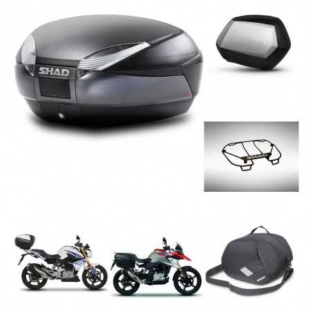 SHAD Maletas laterales + baul trasero accesorios herraje 3p montaje SH48 DARK GREY PREMIUM SC SH35 KIT-272697