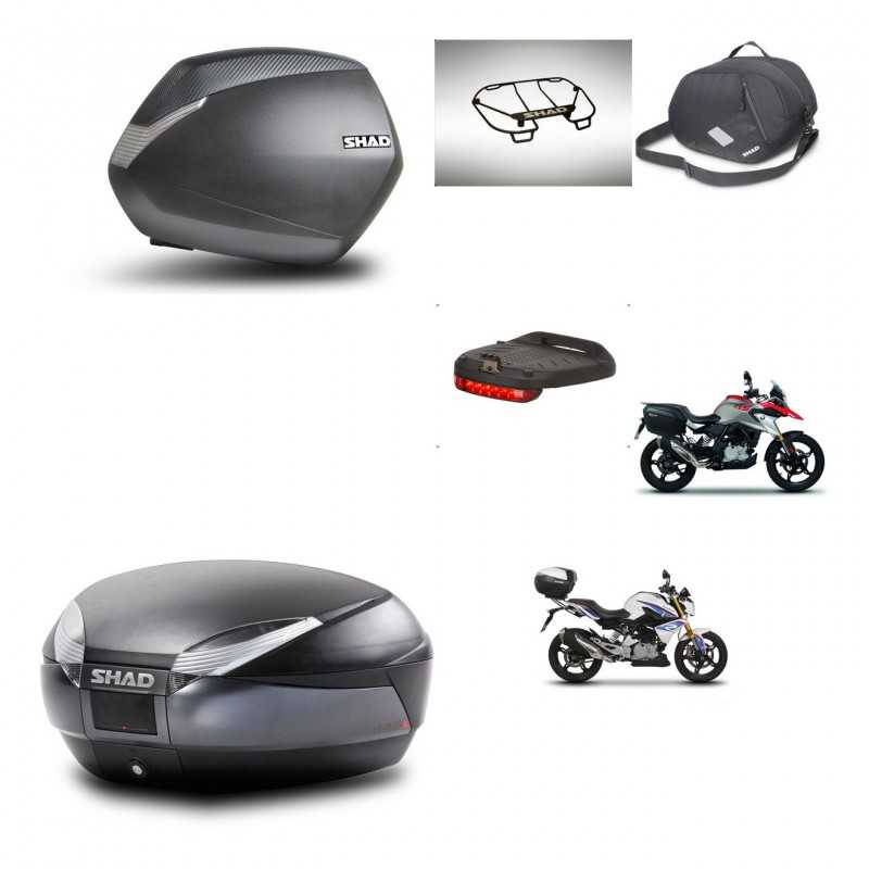 SHAD Baul trasero + maletas laterales accesorios herraje 3p montaje SH36 SH 36 SH48 DARK GREY PREMIUM KIT-272700