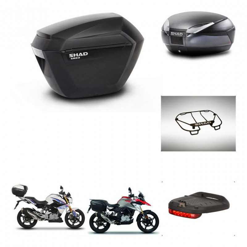 SHAD Rear trunk + side cases + accessories + 3p hardware + mounting hardware SH23 SH48 DARK GREY PREMIUM KIT-272702