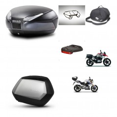 SHAD Maletas laterales + baul trasero accesorios herraje 3p montaje SH48 DARK GREY PREMIUM SC SH35 KIT-272706