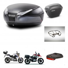 SHAD Side cases + rear trunk + accessories + 3p hardware + mounting hardware SH48 DARK GREY PREMIUM SH23 ALU KIT-272708