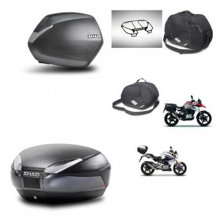SHAD Baul trasero + maletas laterales accesorios herraje 3p montaje SH36 SH 36 SH48 DARK GREY PREMIUM KIT-272709