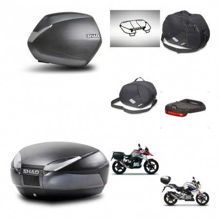 SHAD Rear trunk + side cases + accessories + 3p hardware + mounting hardware SH36 SH 36 SH48 DARK GREY PREMIUM KIT-272718