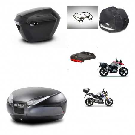 SHAD Rear trunk + side cases + accessories + 3p hardware + mounting hardware SH23 SH48 DARK GREY PREMIUM KIT-272720