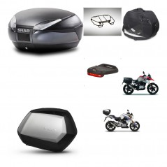 SHAD Maletas laterales + baul trasero accesorios herraje 3p montaje SH48 DARK GREY PREMIUM SC SH35 KIT-272725