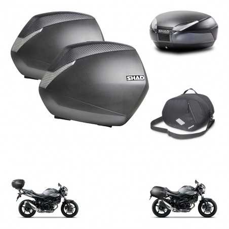 SHAD Baul trasero + maletas laterales bolsa interna herraje 3p montaje SH36 SH 36 SH48 DARK GREY PREMIUM KIT-272799