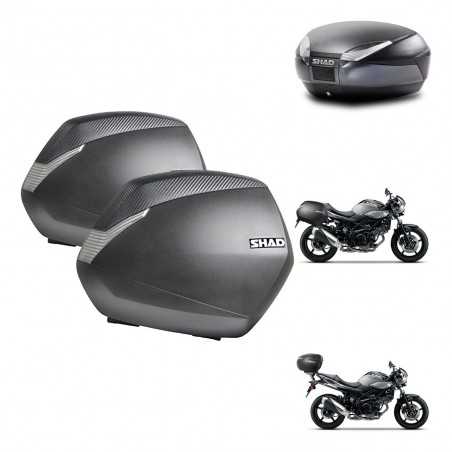 SHAD Baul trasero + maletas laterales herraje 3p montaje SH36 SH 36 SH48 DARK GREY PREMIUM KIT-272800