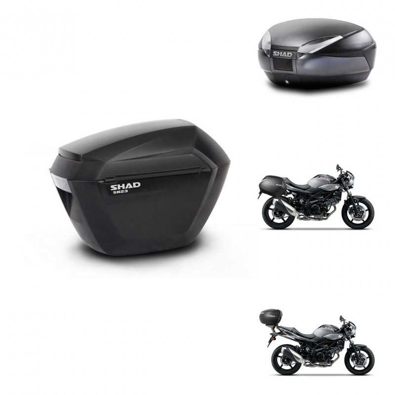 SHAD Baul trasero + maletas laterales herraje 3p montaje SH23 SH48 DARK GREY PREMIUM KIT-272801