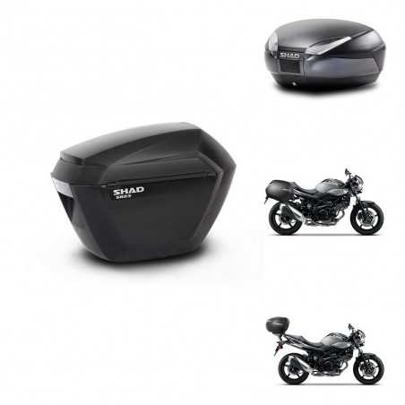 SHAD Baul trasero + maletas laterales herraje 3p montaje SH23 SH48 DARK GREY PREMIUM KIT-272801