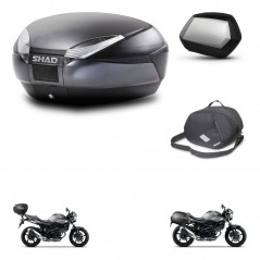 SHAD Side cases + rear trunk + inner bag + 3p hardware + mounting hardware SH48 DARK GREY PREMIUM SC SH35 PREMIUM KIT-272805