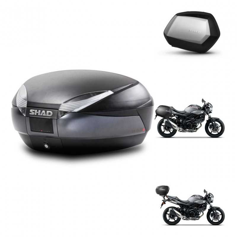 SHAD Side cases + rear trunk + 3p hardware + mounting hardware SH48 DARK GREY PREMIUM SC SH35 PREMIUM KIT-272806