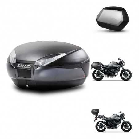 SHAD Maletas laterales + baul trasero herraje 3p montaje SH48 DARK GREY PREMIUM SC SH35 KIT-272806