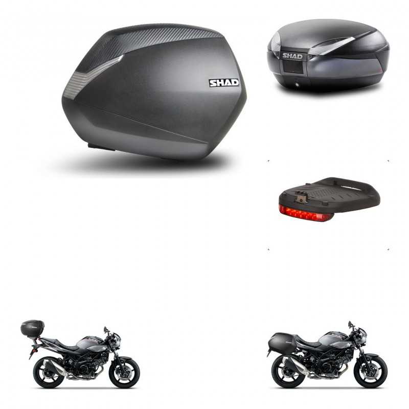 SHAD Rear trunk + side cases + brake light + 3p hardware + mounting hardware SH36 SH 36 SH48 DARK GREY PREMIUM KIT-272809