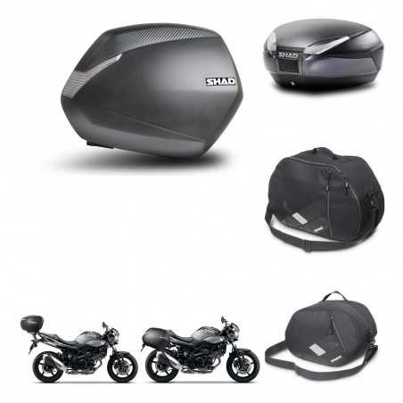SHAD Baul trasero + maletas laterales accesorios herraje 3p montaje SH36 SH 36 SH48 DARK GREY PREMIUM KIT-272817
