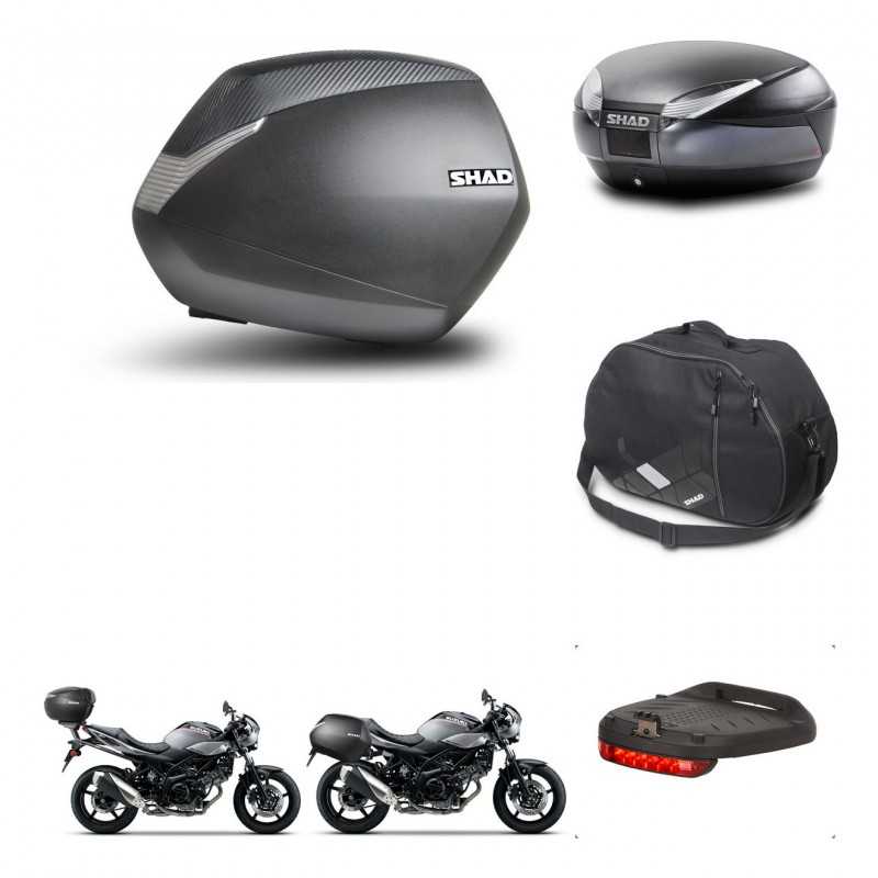 SHAD Baul trasero + maletas laterales accesorios herraje 3p montaje SH36 SH 36 SH48 DARK GREY PREMIUM KIT-272827