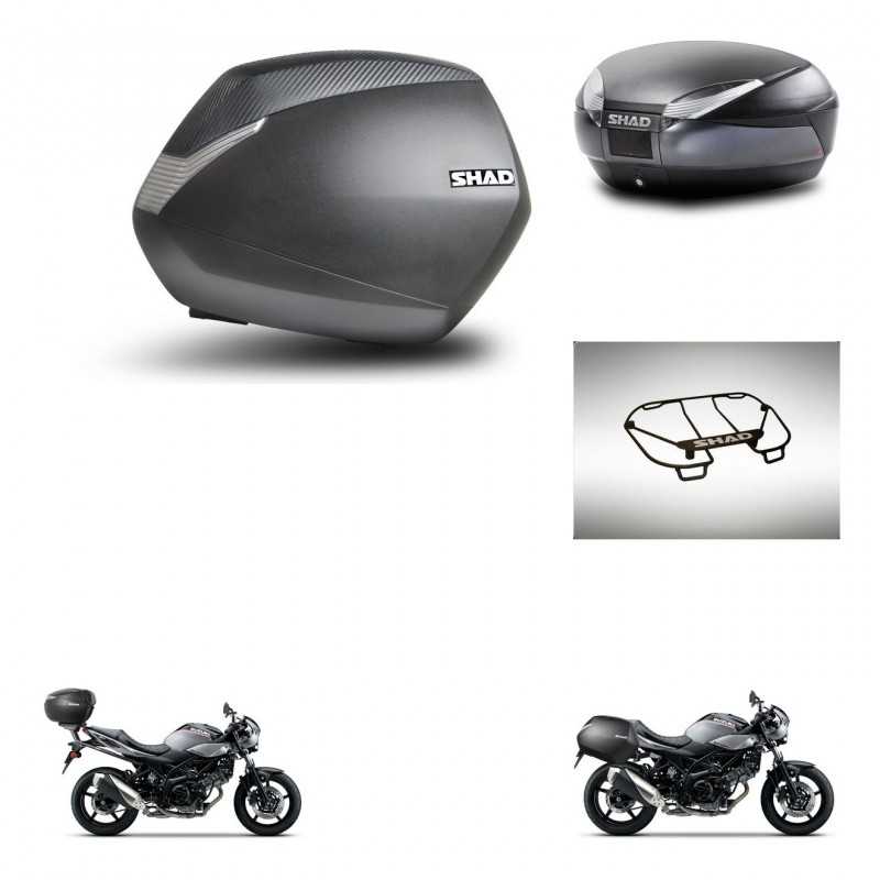 SHAD Rear trunk + side cases + upper rack rack + 3p hardware + mounting hardware SH36 SH 36 SH48 DARK GREY PREMIUM KIT-272836