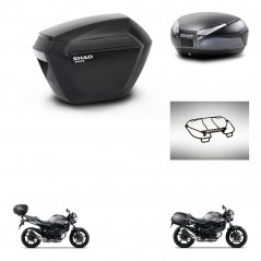 SHAD Rear trunk + side cases + upper rack rack + 3p hardware + mounting hardware SH23 SH48 DARK GREY PREMIUM KIT-272837