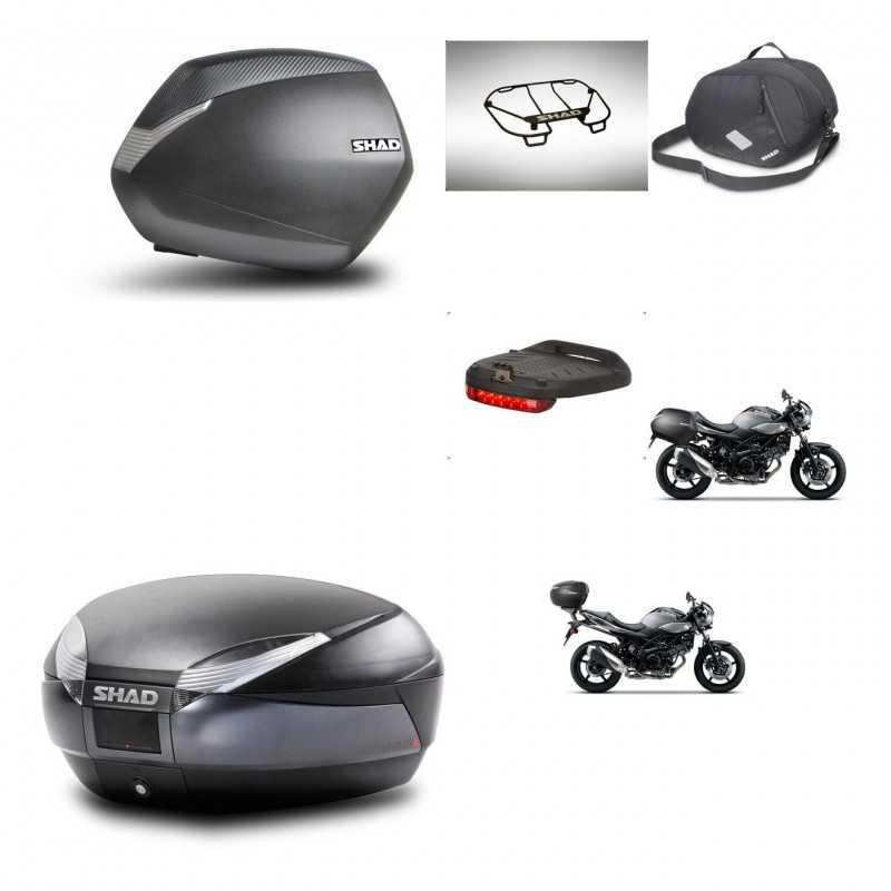 SHAD Baul trasero + maletas laterales accesorios herraje 3p montaje SH36 SH 36 SH48 DARK GREY PREMIUM KIT-272844