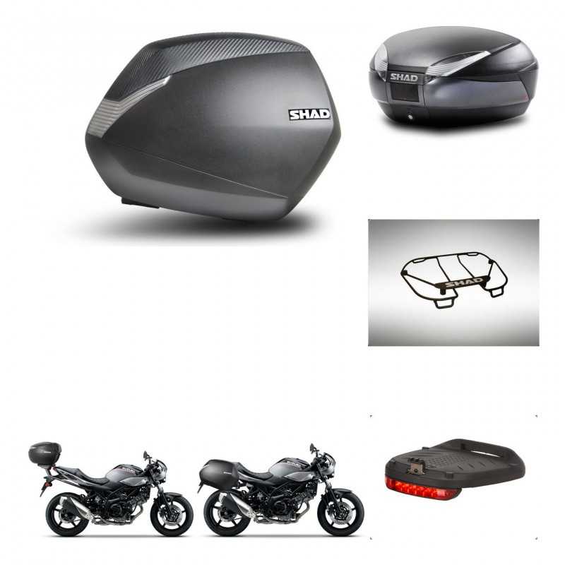 SHAD Baul trasero + maletas laterales accesorios herraje 3p montaje SH36 SH 36 SH48 DARK GREY PREMIUM KIT-272845