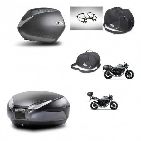 SHAD Baul trasero + maletas laterales accesorios herraje 3p montaje SH36 SH 36 SH48 DARK GREY PREMIUM KIT-272853