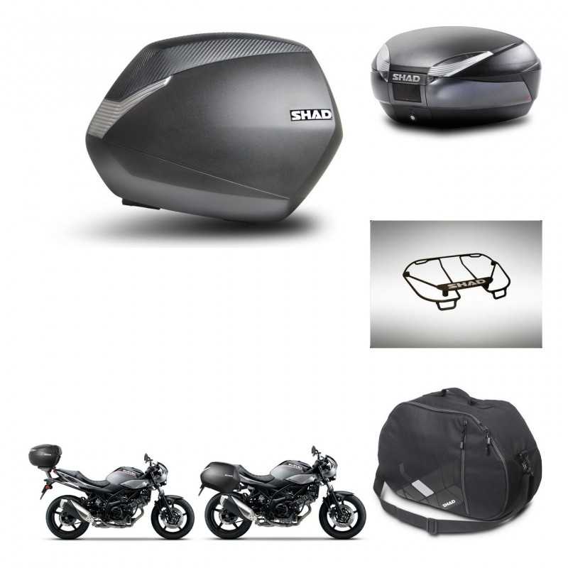 SHAD Rear trunk + side cases + accessories + 3p hardware + mounting hardware SH36 SH 36 SH48 DARK GREY PREMIUM KIT-272854