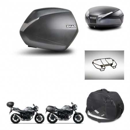 SHAD Baul trasero + maletas laterales accesorios herraje 3p montaje SH36 SH 36 SH48 DARK GREY PREMIUM KIT-272854