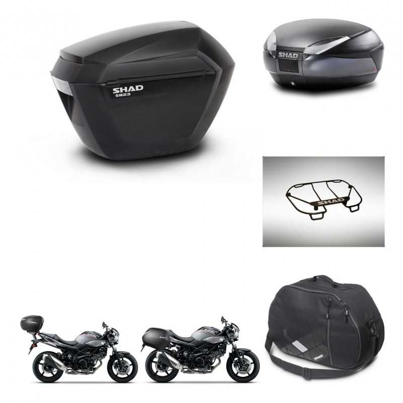 SHAD Rear trunk + side cases + accessories + 3p hardware + mounting hardware SH23 SH48 DARK GREY PREMIUM KIT-272855