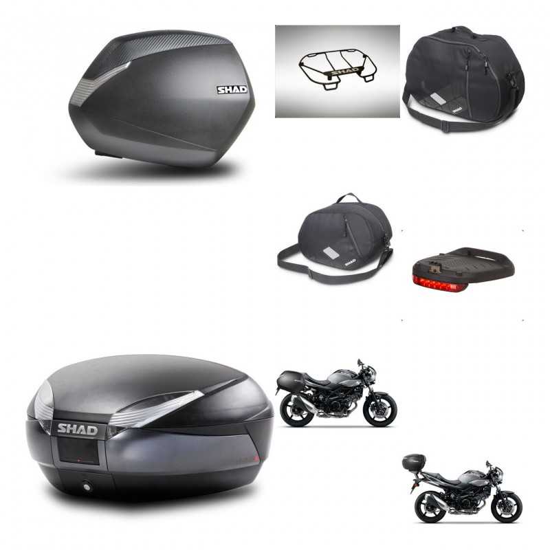 SHAD Baul trasero + maletas laterales accesorios herraje 3p montaje SH36 SH 36 SH48 DARK GREY PREMIUM KIT-272862