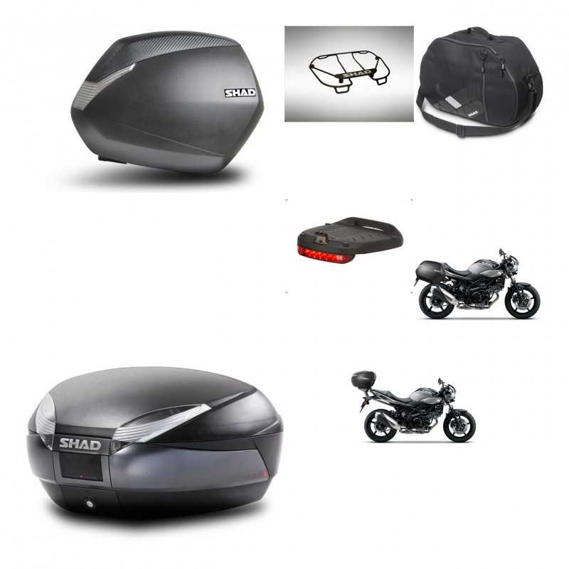 SHAD Baul trasero + maletas laterales accesorios herraje 3p montaje SH36 SH 36 SH48 DARK GREY PREMIUM KIT-272863