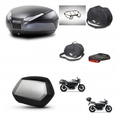 SHAD Maletas laterales + baul trasero accesorios herraje 3p montaje SH48 DARK GREY PREMIUM SC SH35 KIT-272868