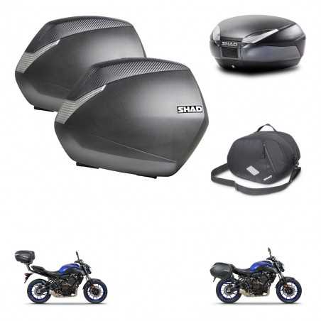 SHAD Baul trasero + maletas laterales bolsa interna herraje 3p montaje SH36 SH 36 SH48 DARK GREY PREMIUM KIT-272871