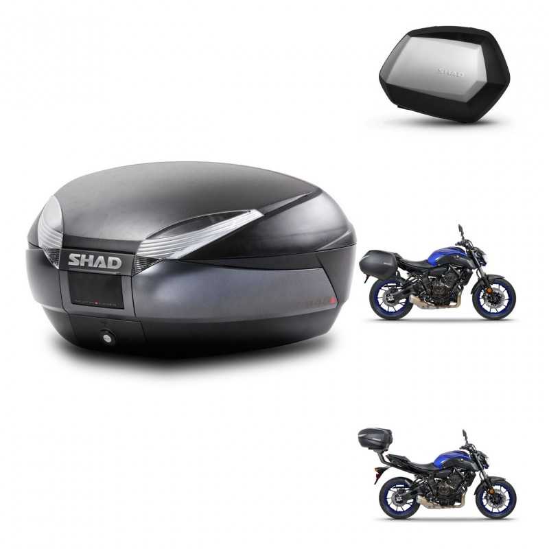 SHAD Side cases + rear trunk + 3p hardware + mounting hardware SH48 DARK GREY PREMIUM SC SH35 PREMIUM KIT-272878