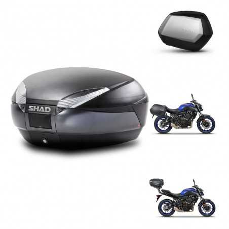 SHAD Maletas laterales + baul trasero herraje 3p montaje SH48 DARK GREY PREMIUM SC SH35 KIT-272878