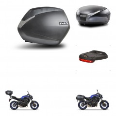 SHAD Baul trasero + maletas laterales luz de freno herraje 3p montaje SH36 SH 36 SH48 DARK GREY PREMIUM KIT-272881
