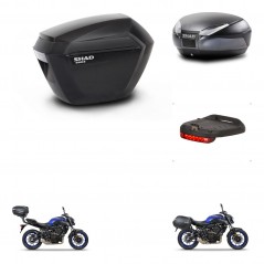 SHAD Baul trasero + maletas laterales luz de freno herraje 3p montaje SH23 SH48 DARK GREY PREMIUM KIT-272882