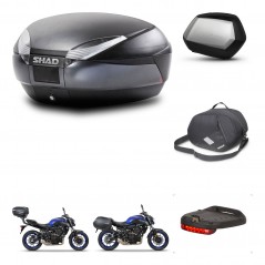 SHAD Maletas laterales + baul trasero accesorios herraje 3p montaje SH48 DARK GREY PREMIUM SC SH35 KIT-272886