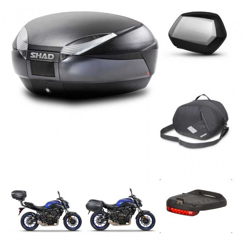 SHAD Maletas laterales + baul trasero accesorios herraje 3p montaje SH48 DARK GREY PREMIUM SC SH35 KIT-272886