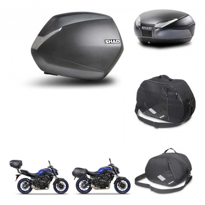 SHAD Baul trasero + maletas laterales accesorios herraje 3p montaje SH36 SH 36 SH48 DARK GREY PREMIUM KIT-272889