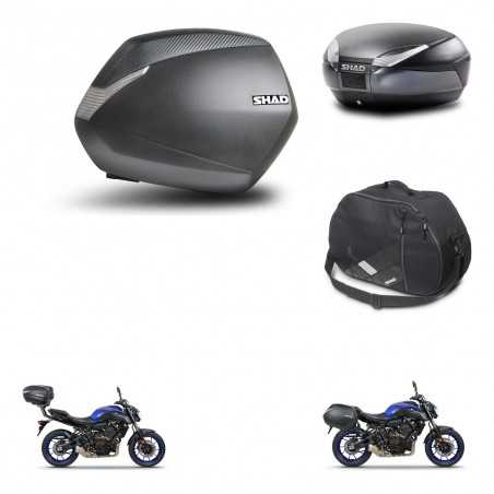 SHAD Baul trasero + maletas laterales bolsa interna herraje 3p montaje SH36 SH 36 SH48 DARK GREY PREMIUM KIT-272890