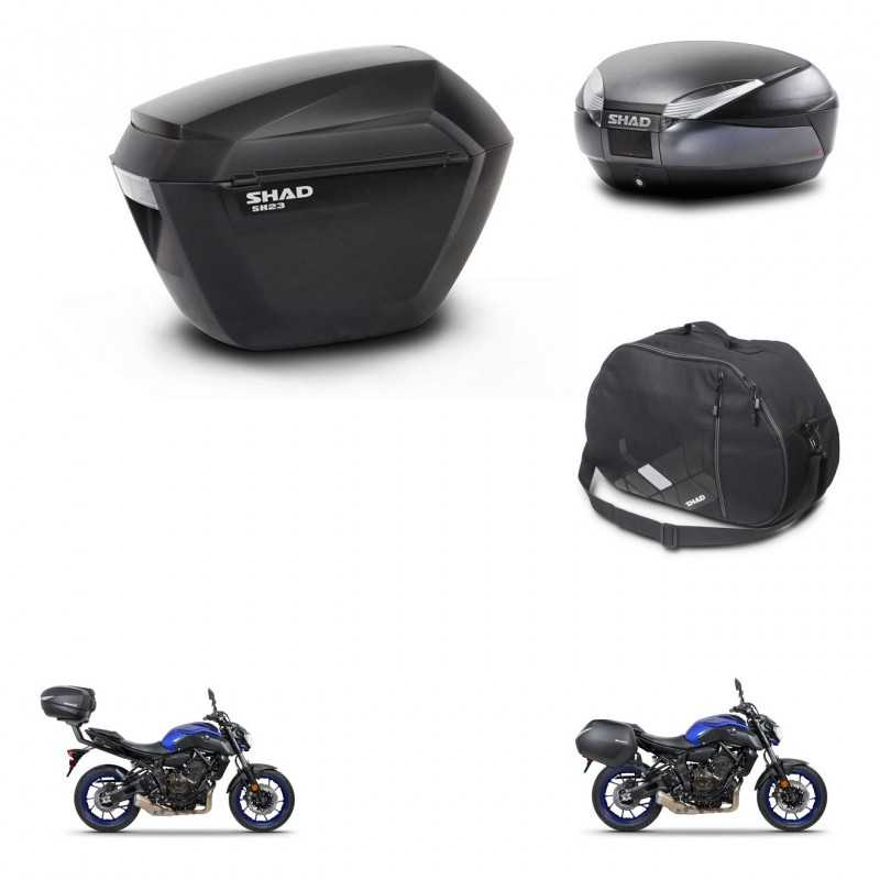 SHAD Rear trunk + side cases + internal bag + 3p hardware + mounting hardware SH23 SH48 DARK GREY PREMIUM KIT-272891