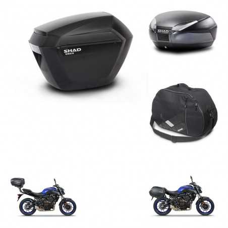 SHAD Baul trasero + maletas laterales bolsa interna herraje 3p montaje SH23 SH48 DARK GREY PREMIUM KIT-272891