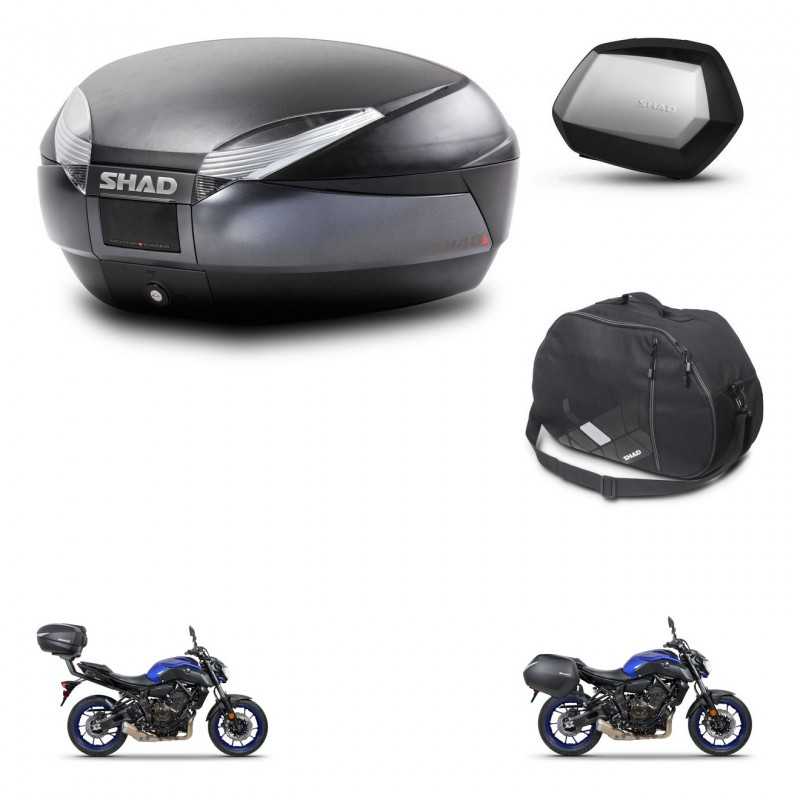 SHAD Side cases + rear trunk + inner bag + 3p hardware + mounting hardware SH48 DARK GREY PREMIUM SC SH35 PREMIUM KIT-272896