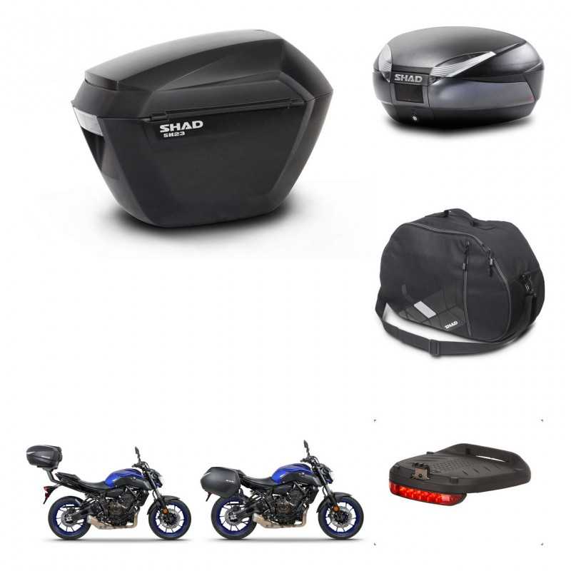 SHAD Baul trasero + maletas laterales accesorios herraje 3p montaje SH23 SH48 DARK GREY PREMIUM KIT-272900