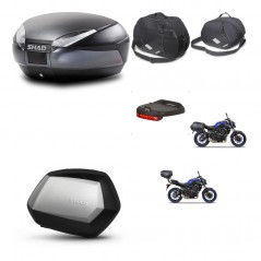 SHAD Maletas laterales + baul trasero accesorios herraje 3p montaje SH48 DARK GREY PREMIUM SC SH35 KIT-272904