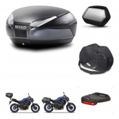 SHAD Maletas laterales + baul trasero accesorios herraje 3p montaje SH48 DARK GREY PREMIUM SC SH35 KIT-272905