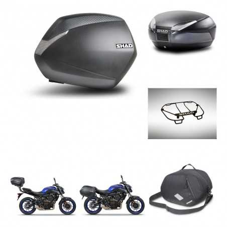 SHAD Baul trasero + maletas laterales accesorios herraje 3p montaje SH36 SH 36 SH48 DARK GREY PREMIUM KIT-272907