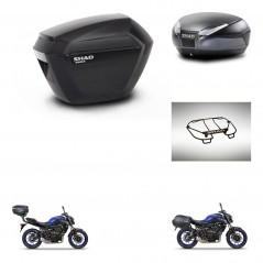 SHAD Rear trunk + side cases + upper rack rack + 3p hardware + mounting hardware SH23 SH48 DARK GREY PREMIUM KIT-272909